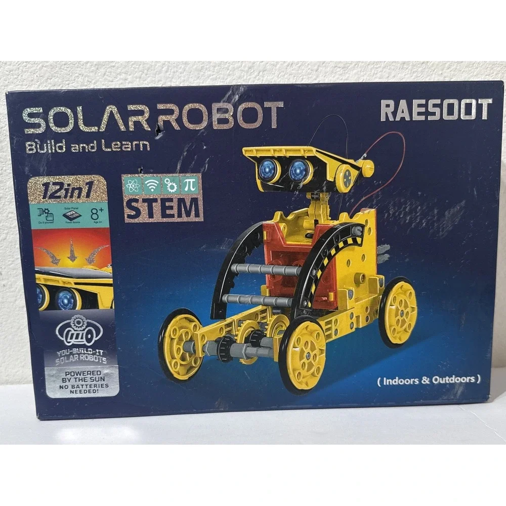 Solar Robot 12-in-1 STEM Educational Toy Kit Solar Powered Build and Learn *FLAW